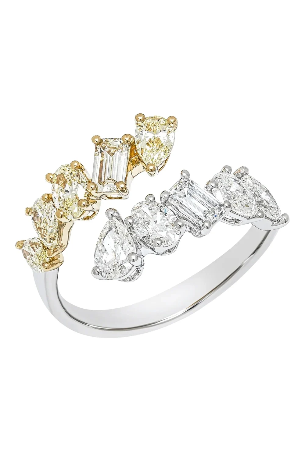 ARZANO Yellow White Diamond Open Ring - 1.8ct