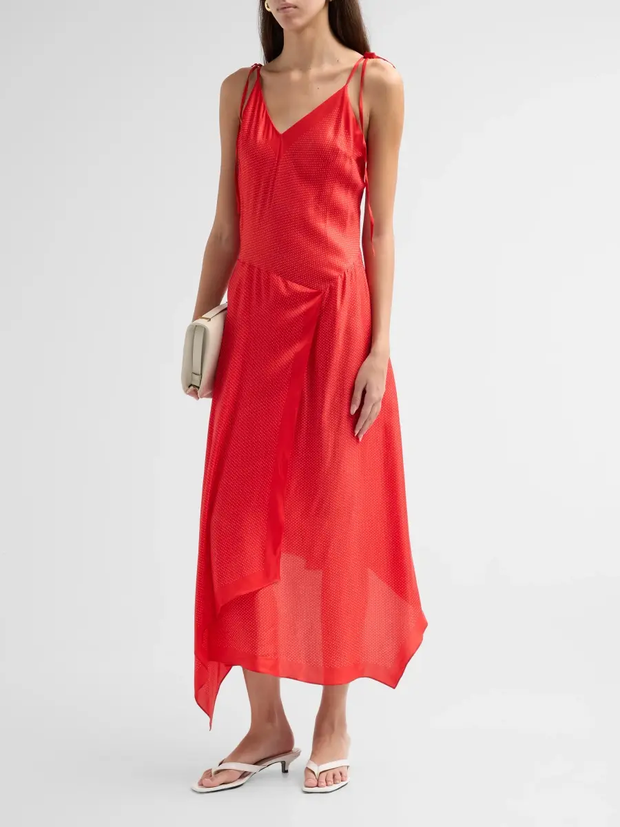 A.L.C. A. L.C. Women's Aleena Asymmetric V-Neck Midi Dress | Thumbnail 4 A.L.C. A. L.C. Women's Aleena Asymmetric V-Neck Midi Dress | Thumbnail 4