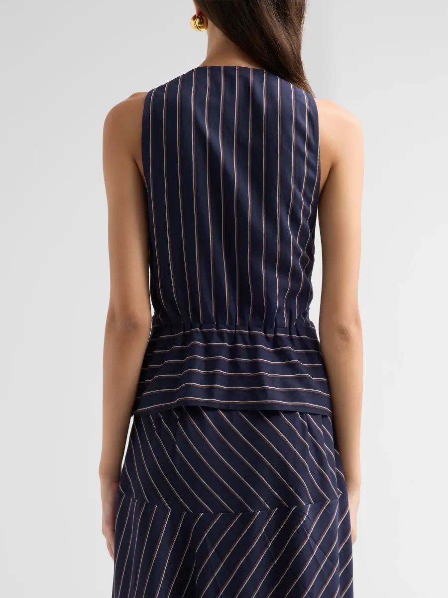 A.L.C. A. L.C. Women's Elle Striped Tie V-Neck Top | Thumbnail 3 A.L.C. A. L.C. Women's Elle Striped Tie V-Neck Top | Thumbnail 3