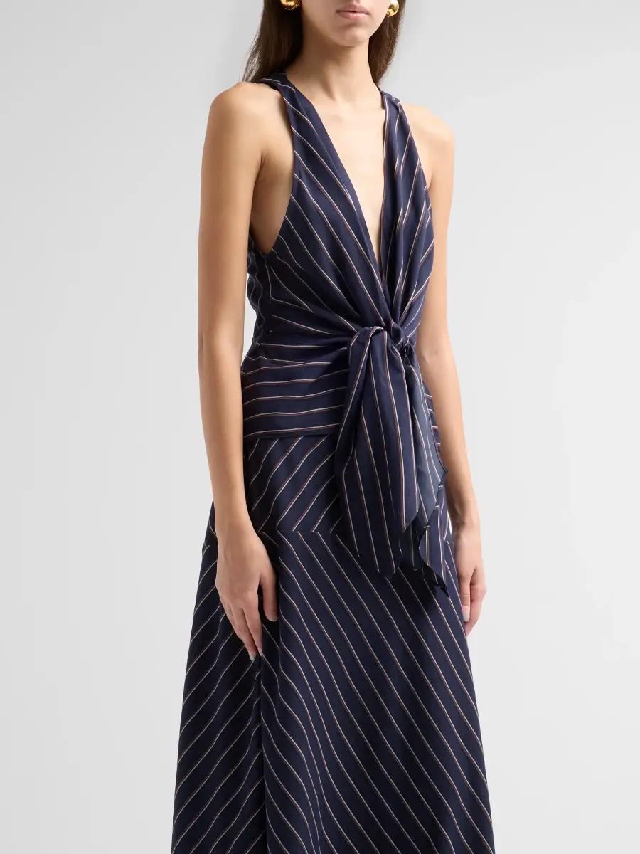 A.L.C. A. L.C. Women's Elle Striped Tie V-Neck Top | Thumbnail 4 A.L.C. A. L.C. Women's Elle Striped Tie V-Neck Top | Thumbnail 4