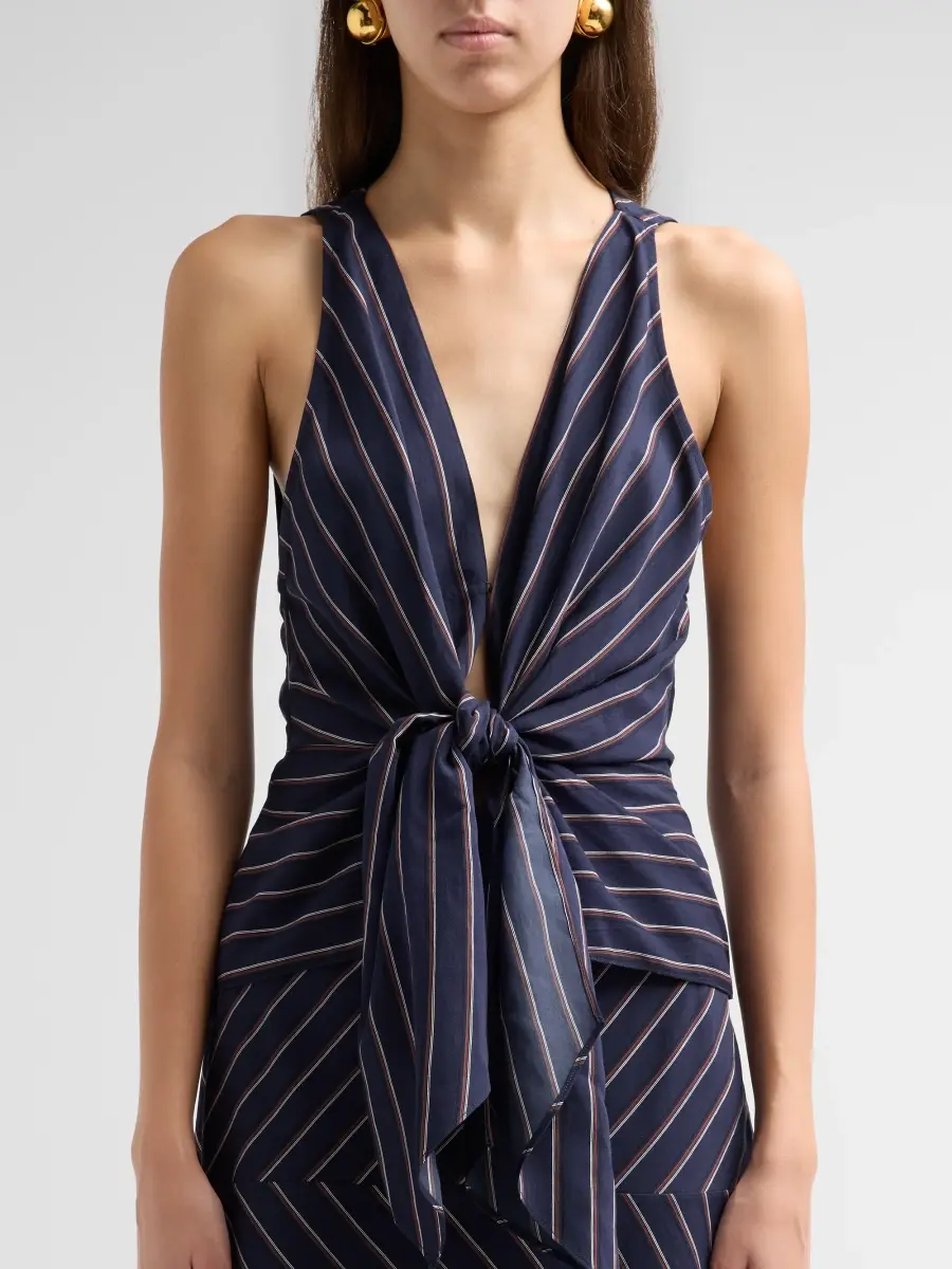 A.L.C. A. L.C. Women's Elle Striped Tie V-Neck Top | Thumbnail 5 A.L.C. A. L.C. Women's Elle Striped Tie V-Neck Top | Thumbnail 5