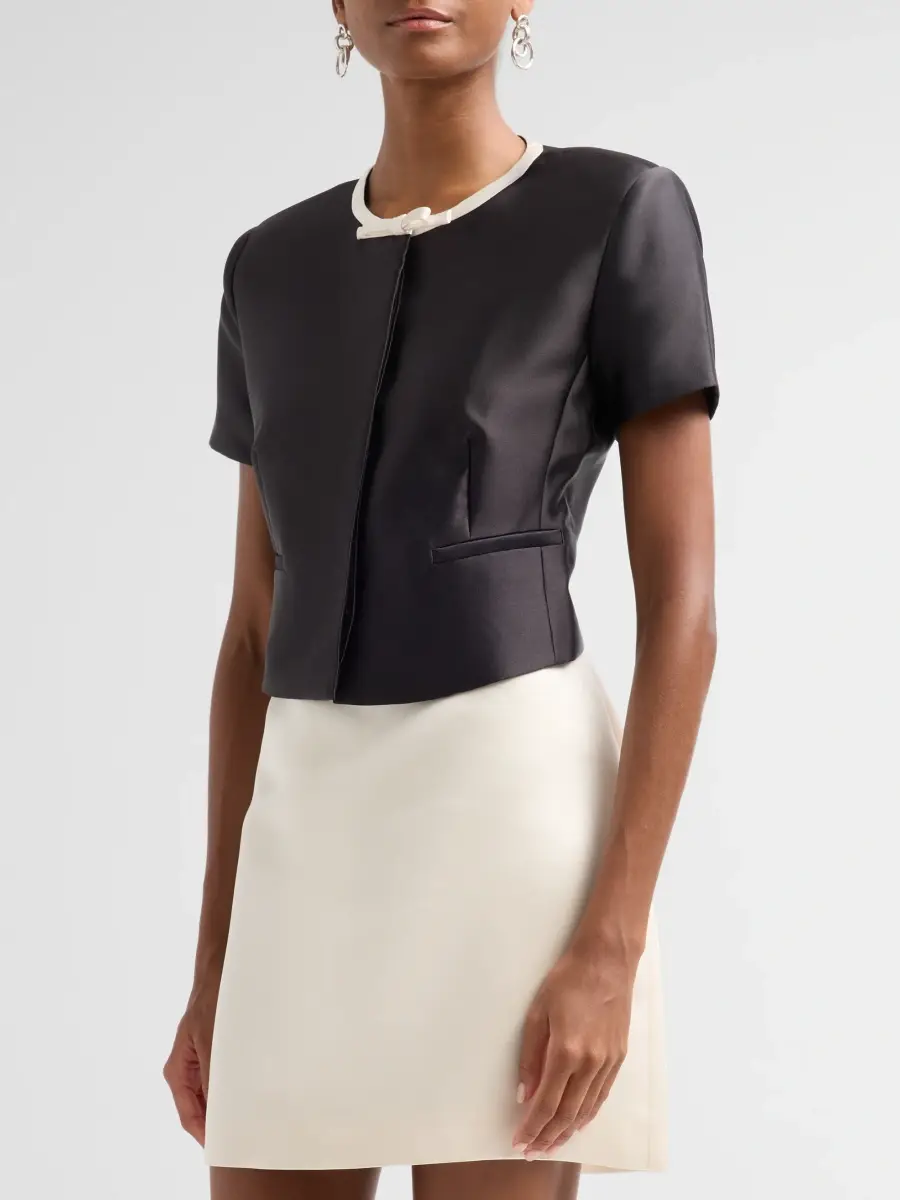 Simkhai Women's Naelle Contrast Bow Twill Top | Thumbnail 4 Simkhai Women's Naelle Contrast Bow Twill Top | Thumbnail 4