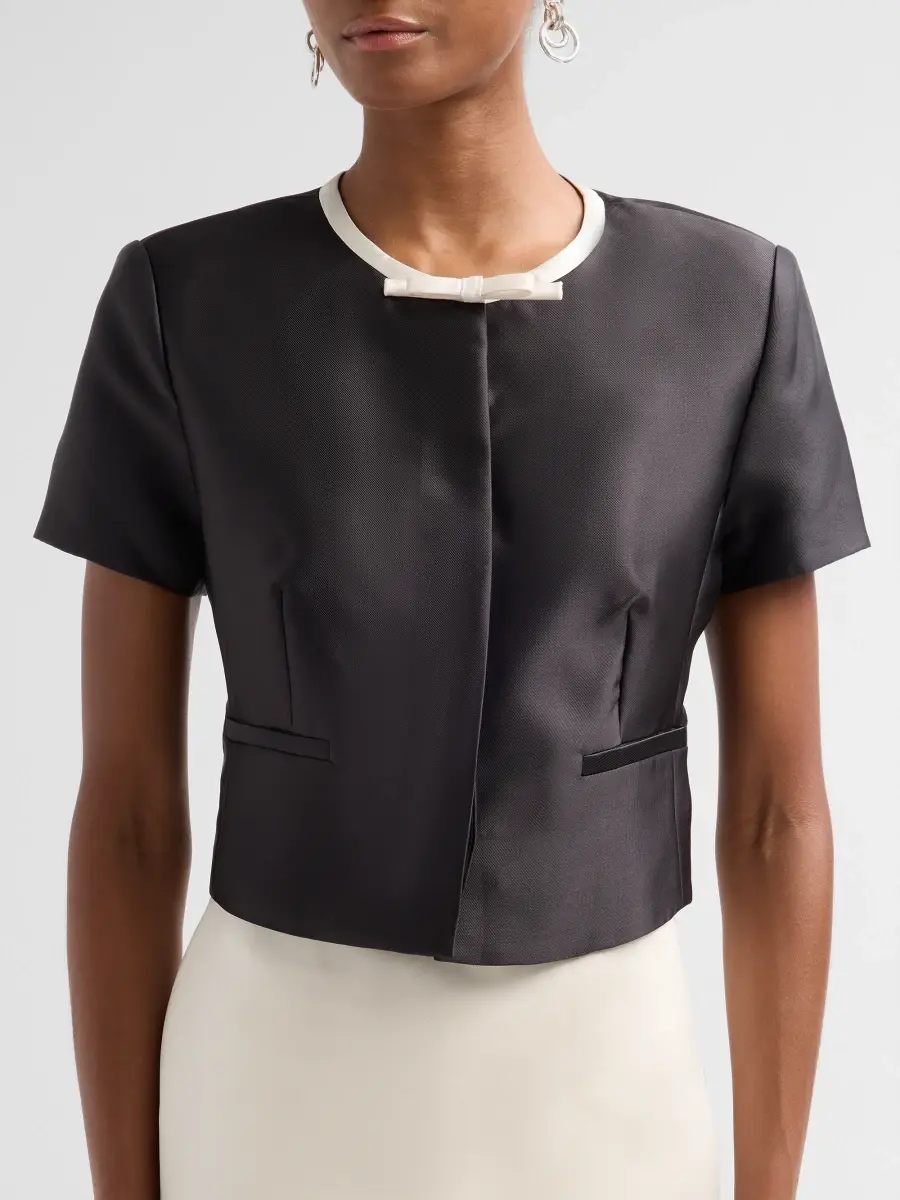 Simkhai Women's Naelle Contrast Bow Twill Top | Thumbnail 5 Simkhai Women's Naelle Contrast Bow Twill Top | Thumbnail 5