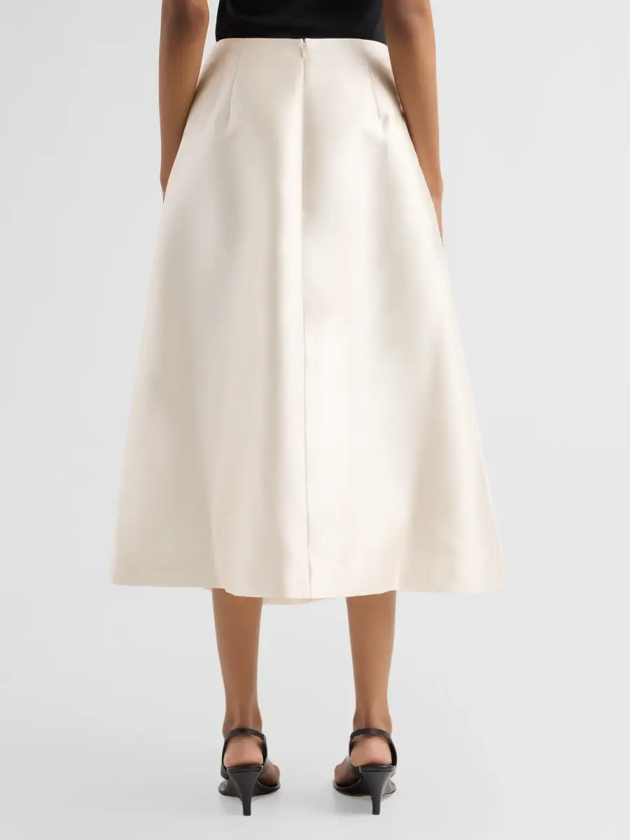 Simkhai Women's Vexa Pleat-Front Twill Midi Skirt | Thumbnail 3
