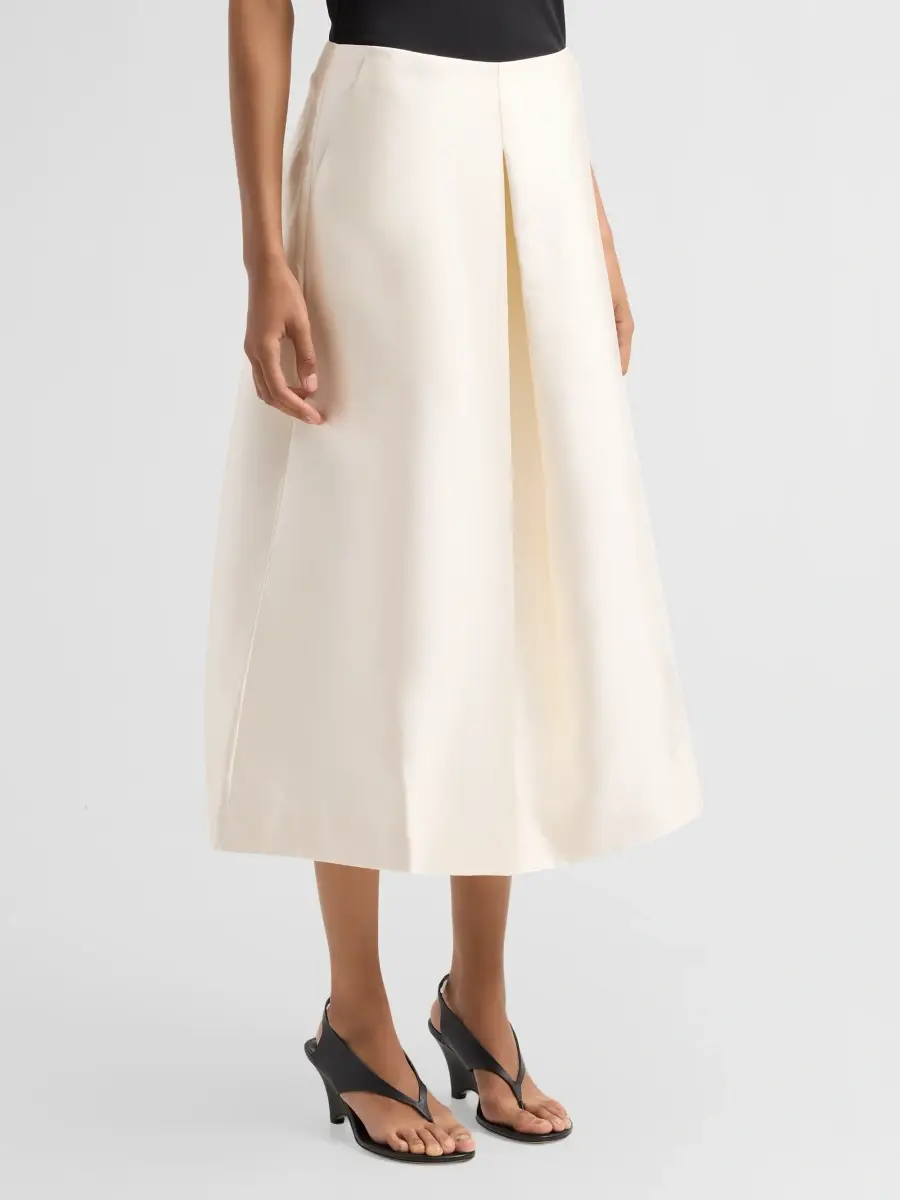 Simkhai Women's Vexa Pleat-Front Twill Midi Skirt | Thumbnail 4