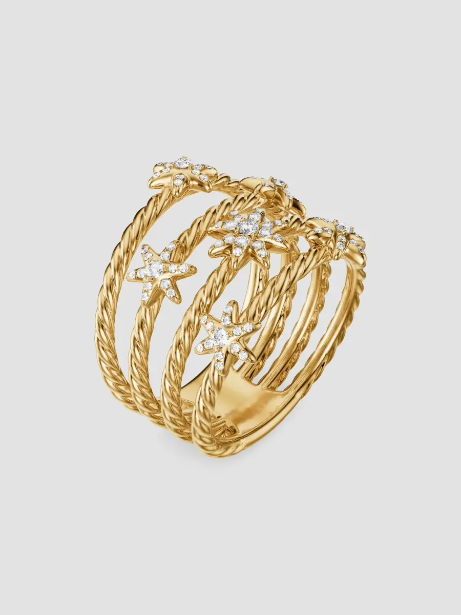 David Yurman Women's Petite Starburst Multi Row Ring in 18K Yellow Gold | Thumbnail 2 David Yurman Women's Petite Starburst Multi Row Ring in 18K Yellow Gold | Thumbnail 2