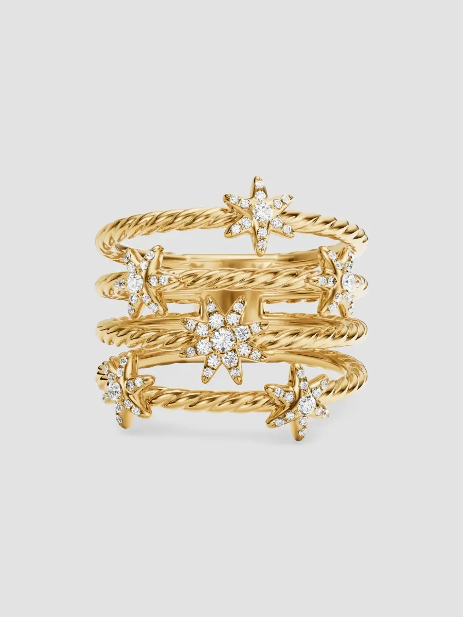 David Yurman Women's Petite Starburst Multi Row Ring in 18K Yellow Gold | Thumbnail 3 David Yurman Women's Petite Starburst Multi Row Ring in 18K Yellow Gold | Thumbnail 3