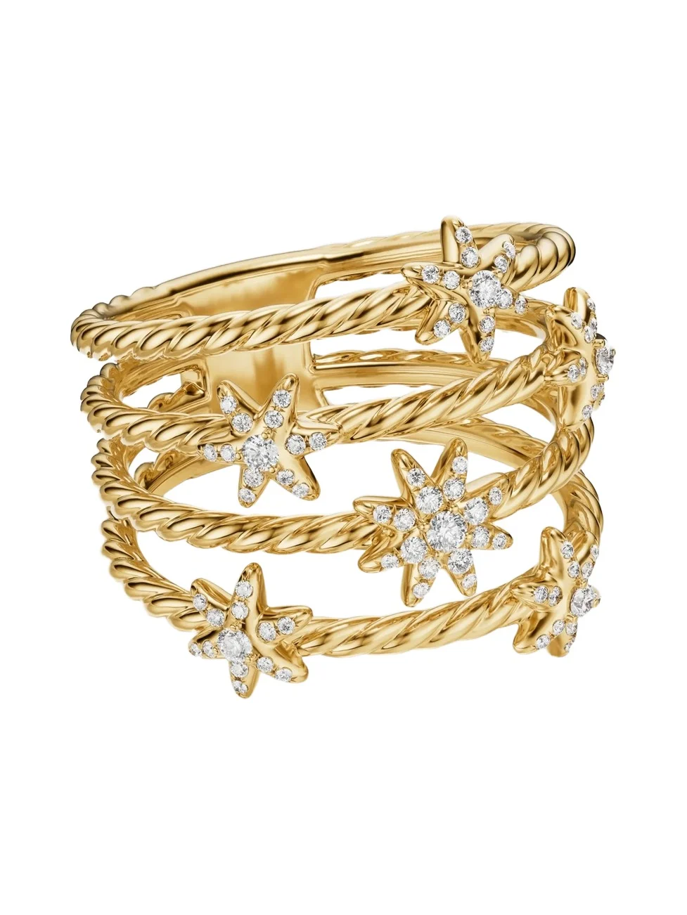 David Yurman Women's Petite Starburst Multi Row Ring in 18K Yellow Gold