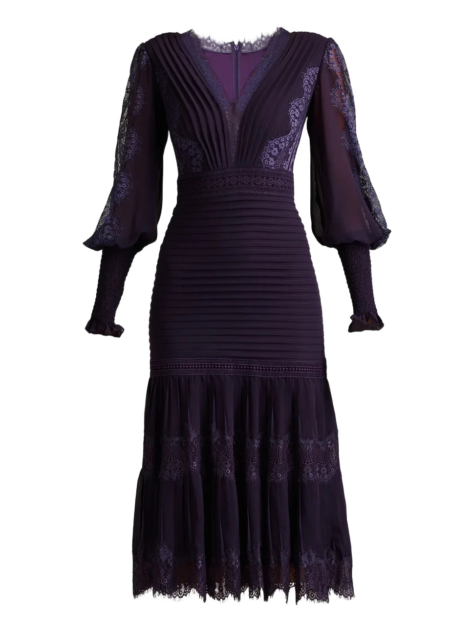 Tadashi Shoji Women's Lace Balloon-Sleeve Midi-Dress