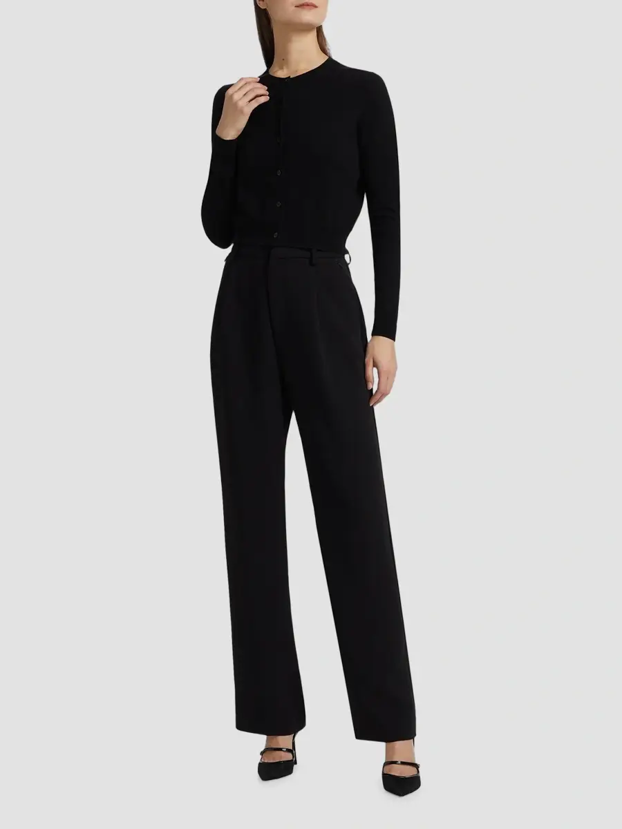 Carolina Herrera Women's Crewneck Silk-Cotton Cardigan | Thumbnail 2 Carolina Herrera Women's Crewneck Silk-Cotton Cardigan | Thumbnail 2