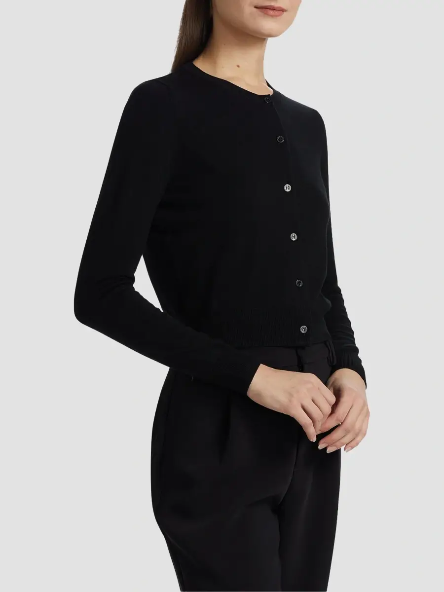 Carolina Herrera Women's Crewneck Silk-Cotton Cardigan | Thumbnail 6 Carolina Herrera Women's Crewneck Silk-Cotton Cardigan | Thumbnail 6