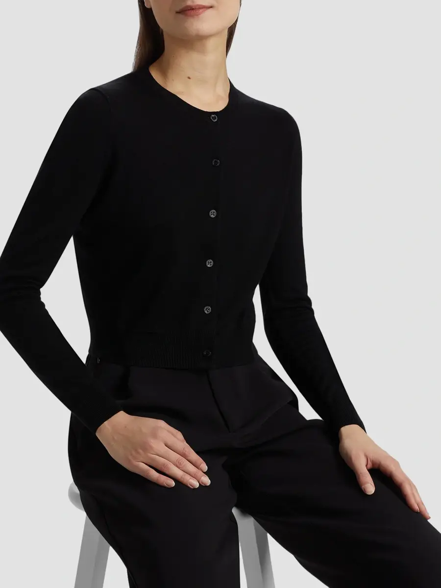 Carolina Herrera Women's Crewneck Silk-Cotton Cardigan | Thumbnail 7 Carolina Herrera Women's Crewneck Silk-Cotton Cardigan | Thumbnail 7