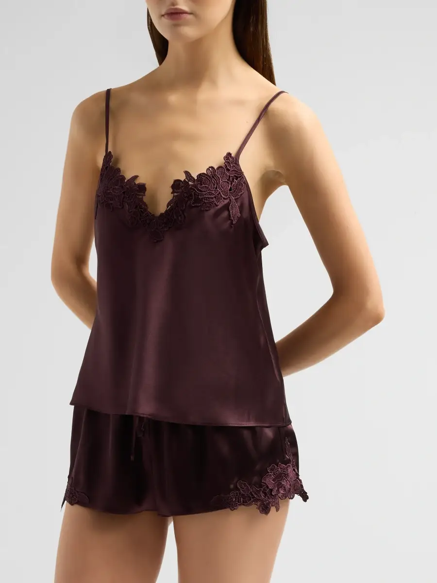 In Bloom Women's Maddie Satin Cami & Shorts Set - Chocolate | Thumbnail 4