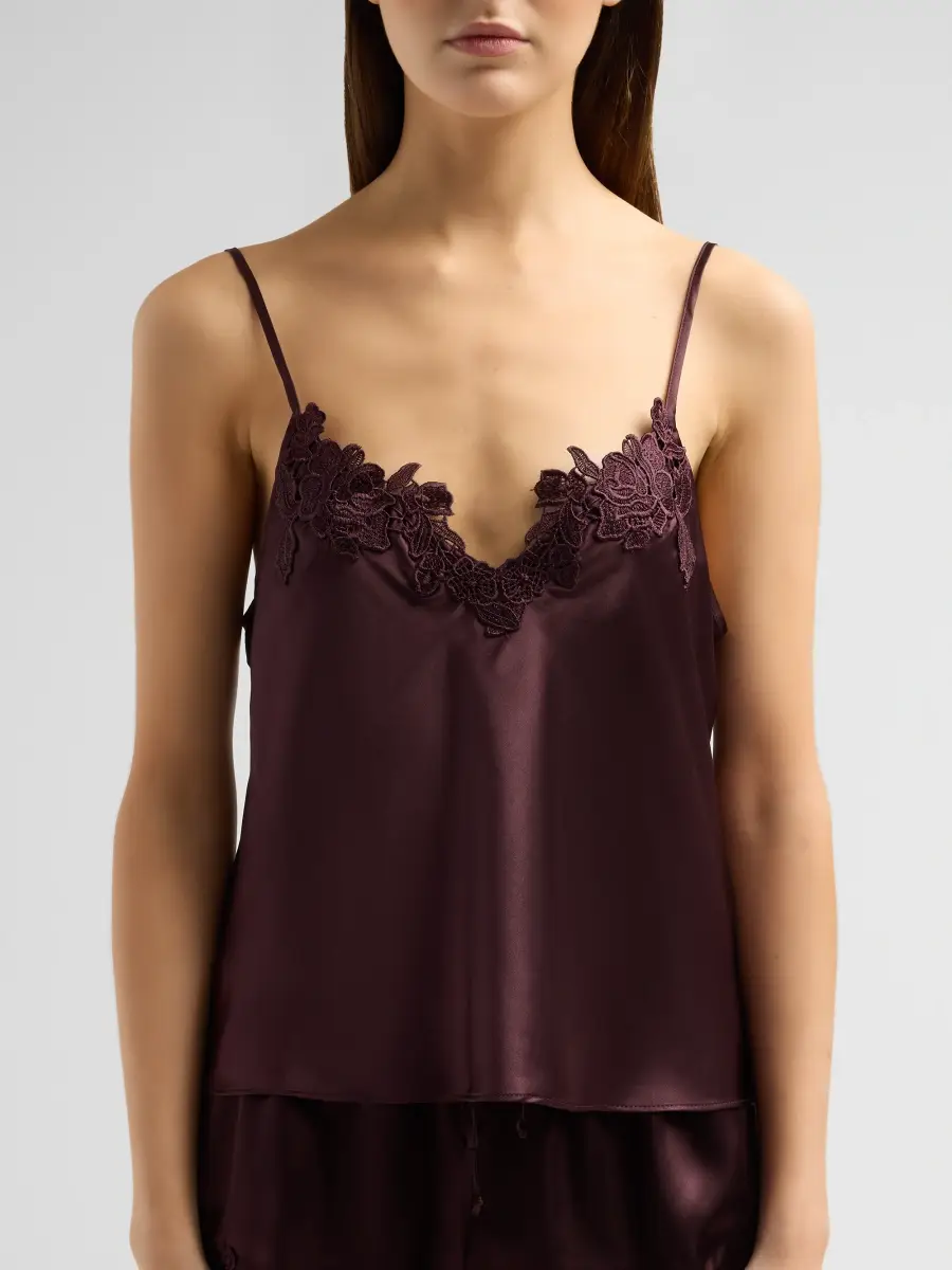 In Bloom Women's Maddie Satin Cami & Shorts Set - Chocolate | Thumbnail 5