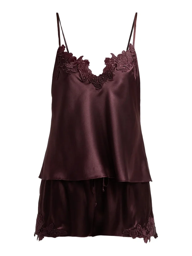 Women's Maddie Satin Cami & Shorts Set - Chocolate Women's Maddie Satin Cami & Shorts Set - Chocolate