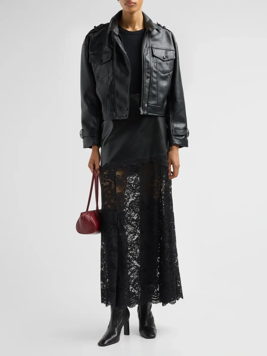 Generation Love Women's Perrine Lace & Faux Leather Maxi Skirt | Thumbnail 2 Generation Love Women's Perrine Lace & Faux Leather Maxi Skirt | Thumbnail 2