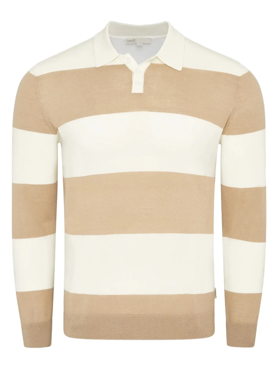 Onia Men's Extra-Fine Merino Wool Long-Sleeve Polo Shirt