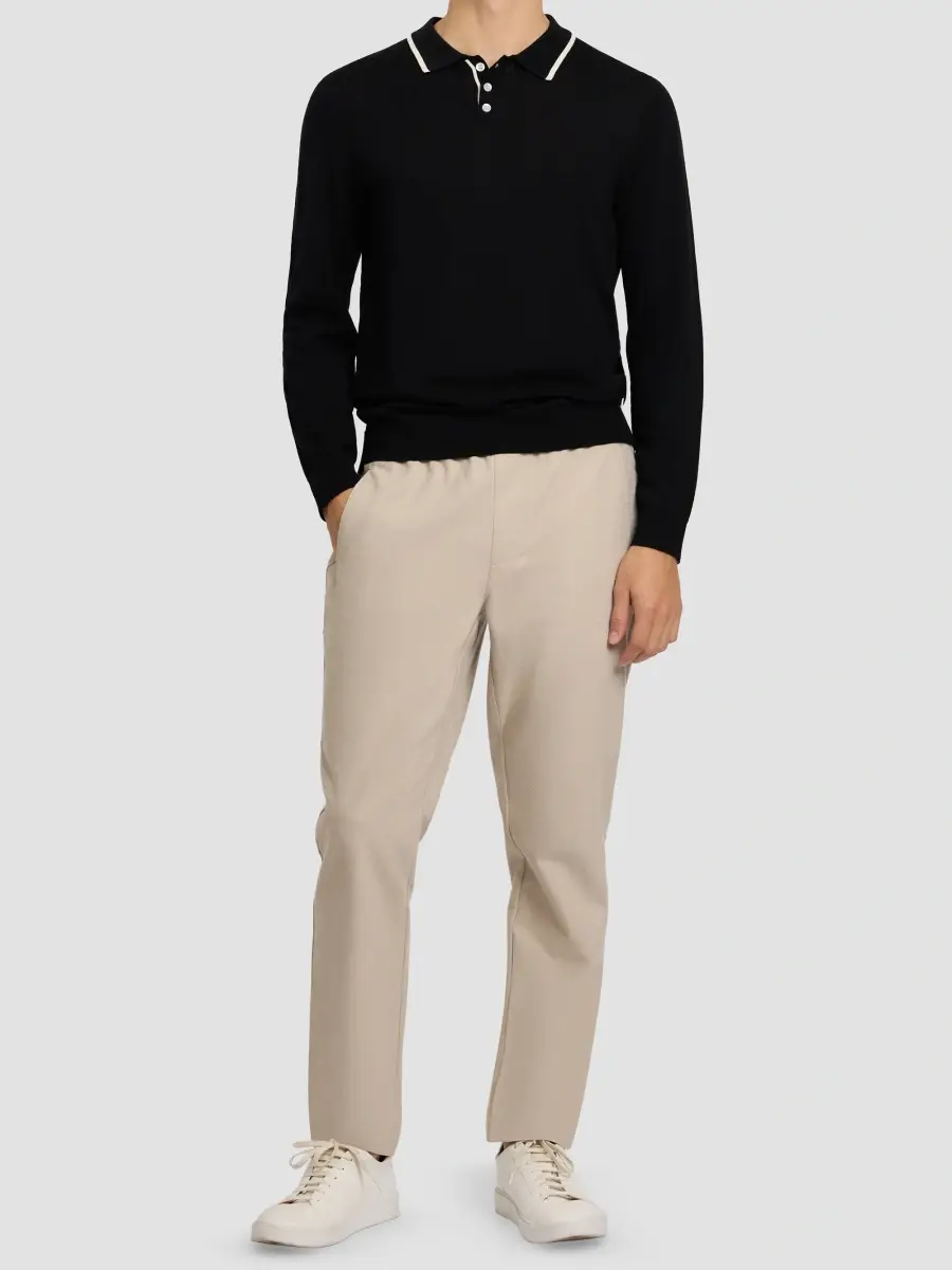 Onia Men's Extra-Fine Merino Wool Long-Sleeve Polo Shirt | Thumbnail 2 Onia Men's Extra-Fine Merino Wool Long-Sleeve Polo Shirt | Thumbnail 2