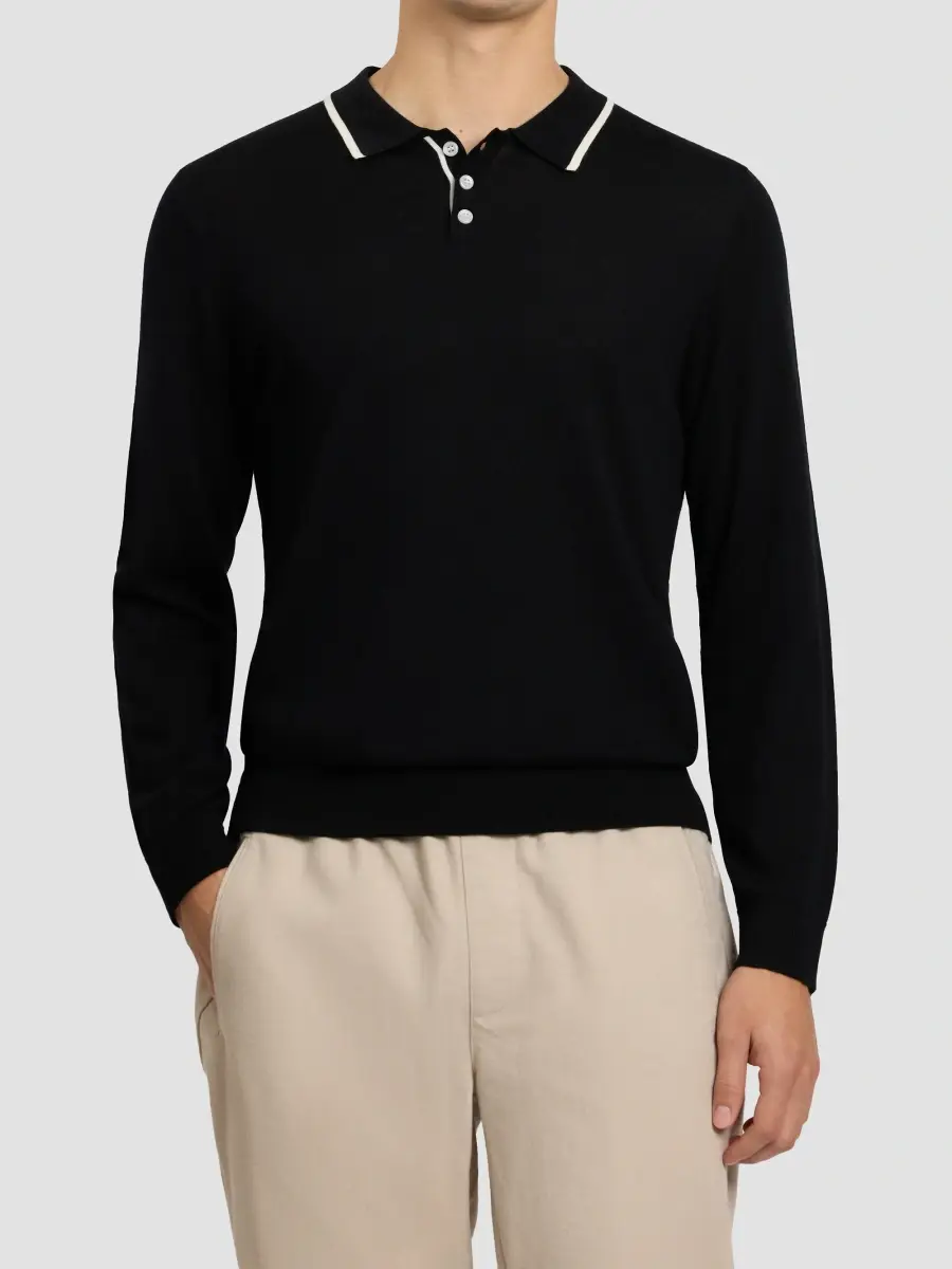 Onia Men's Extra-Fine Merino Wool Long-Sleeve Polo Shirt | Thumbnail 4 Onia Men's Extra-Fine Merino Wool Long-Sleeve Polo Shirt | Thumbnail 4