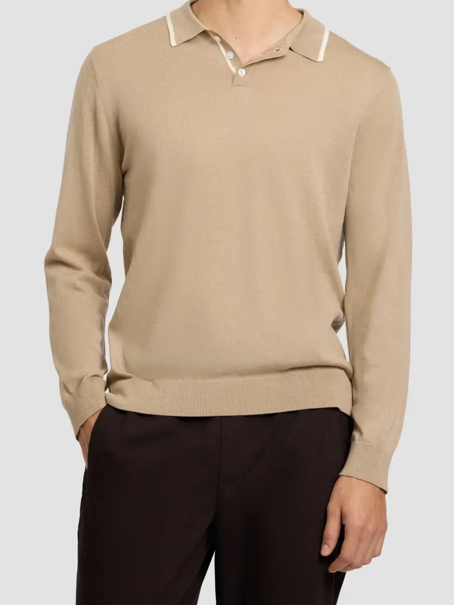 Onia Men's Extra-Fine Merino Wool Long-Sleeve Polo Shirt | Thumbnail 4 Onia Men's Extra-Fine Merino Wool Long-Sleeve Polo Shirt | Thumbnail 4