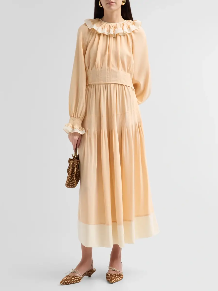 Ulla Johnson Women's Celesta Ruffled Silk Long-Sleeve Blouse | Thumbnail 2 Ulla Johnson Women's Celesta Ruffled Silk Long-Sleeve Blouse | Thumbnail 2