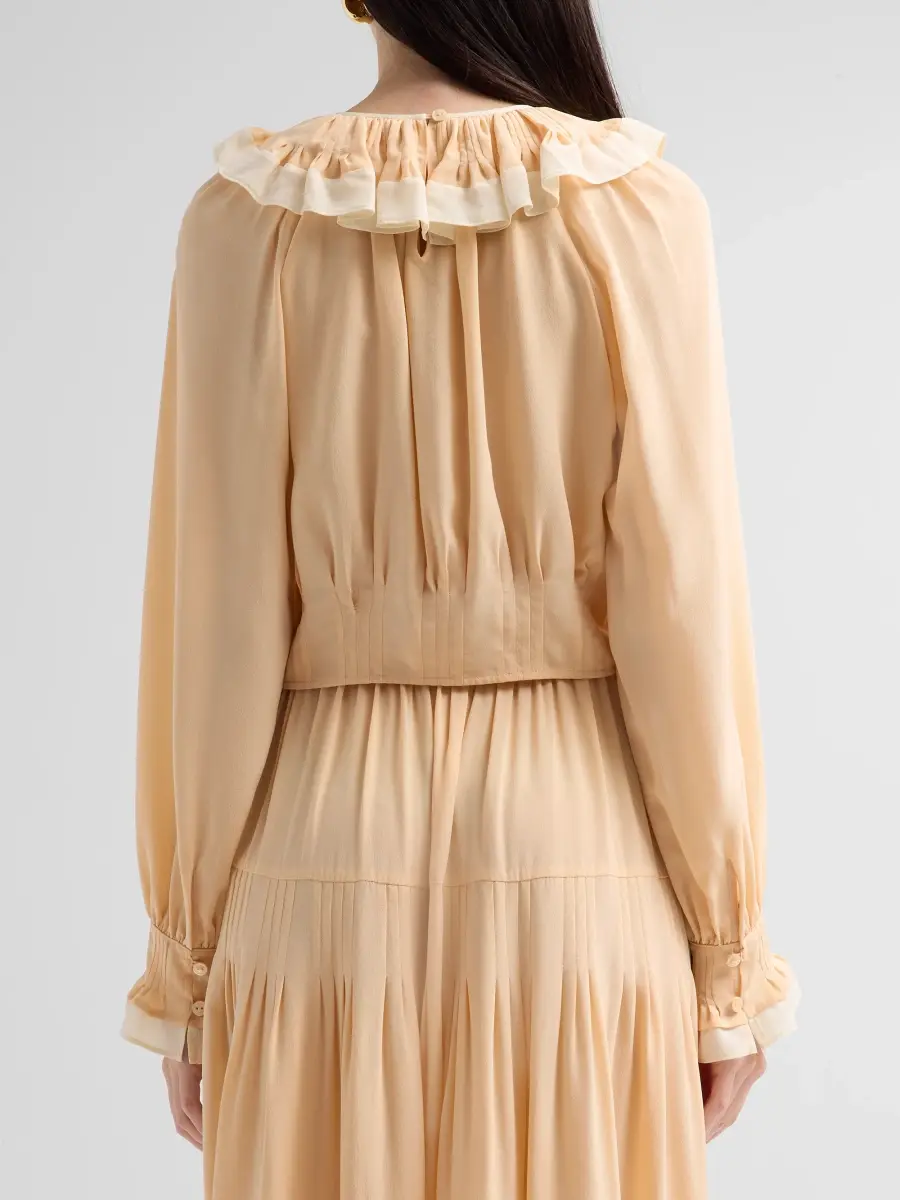Ulla Johnson Women's Celesta Ruffled Silk Long-Sleeve Blouse | Thumbnail 3 Ulla Johnson Women's Celesta Ruffled Silk Long-Sleeve Blouse | Thumbnail 3