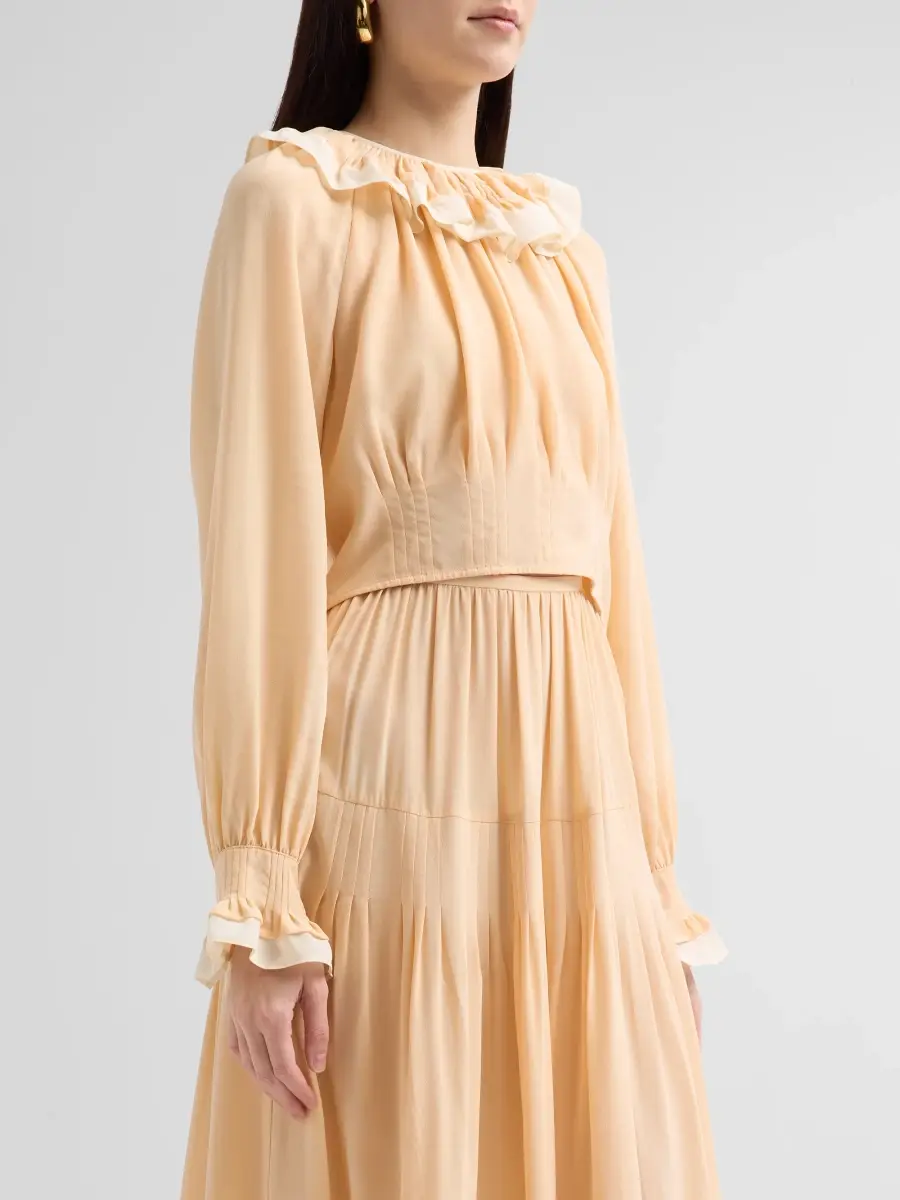 Ulla Johnson Women's Celesta Ruffled Silk Long-Sleeve Blouse | Thumbnail 4 Ulla Johnson Women's Celesta Ruffled Silk Long-Sleeve Blouse | Thumbnail 4