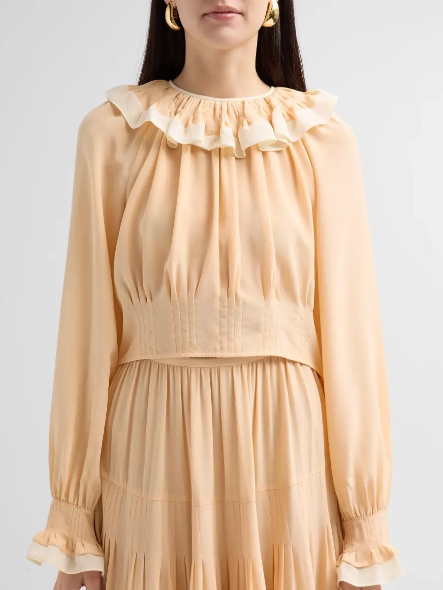 Ulla Johnson Women's Celesta Ruffled Silk Long-Sleeve Blouse | Thumbnail 5 Ulla Johnson Women's Celesta Ruffled Silk Long-Sleeve Blouse | Thumbnail 5