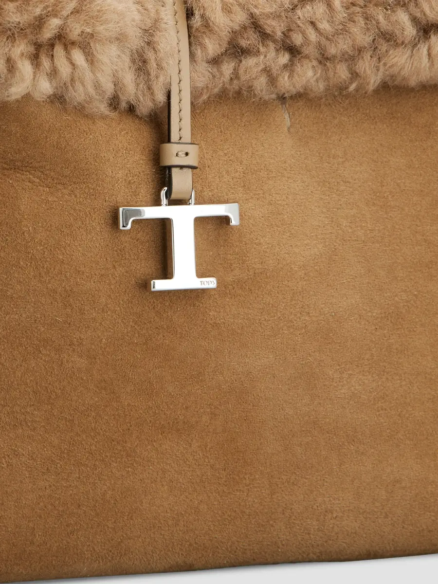 Tod's Women's Apa Small Suede & Shearling Top Handle Bag | Thumbnail 6 Tod's Women's Apa Small Suede & Shearling Top Handle Bag | Thumbnail 6