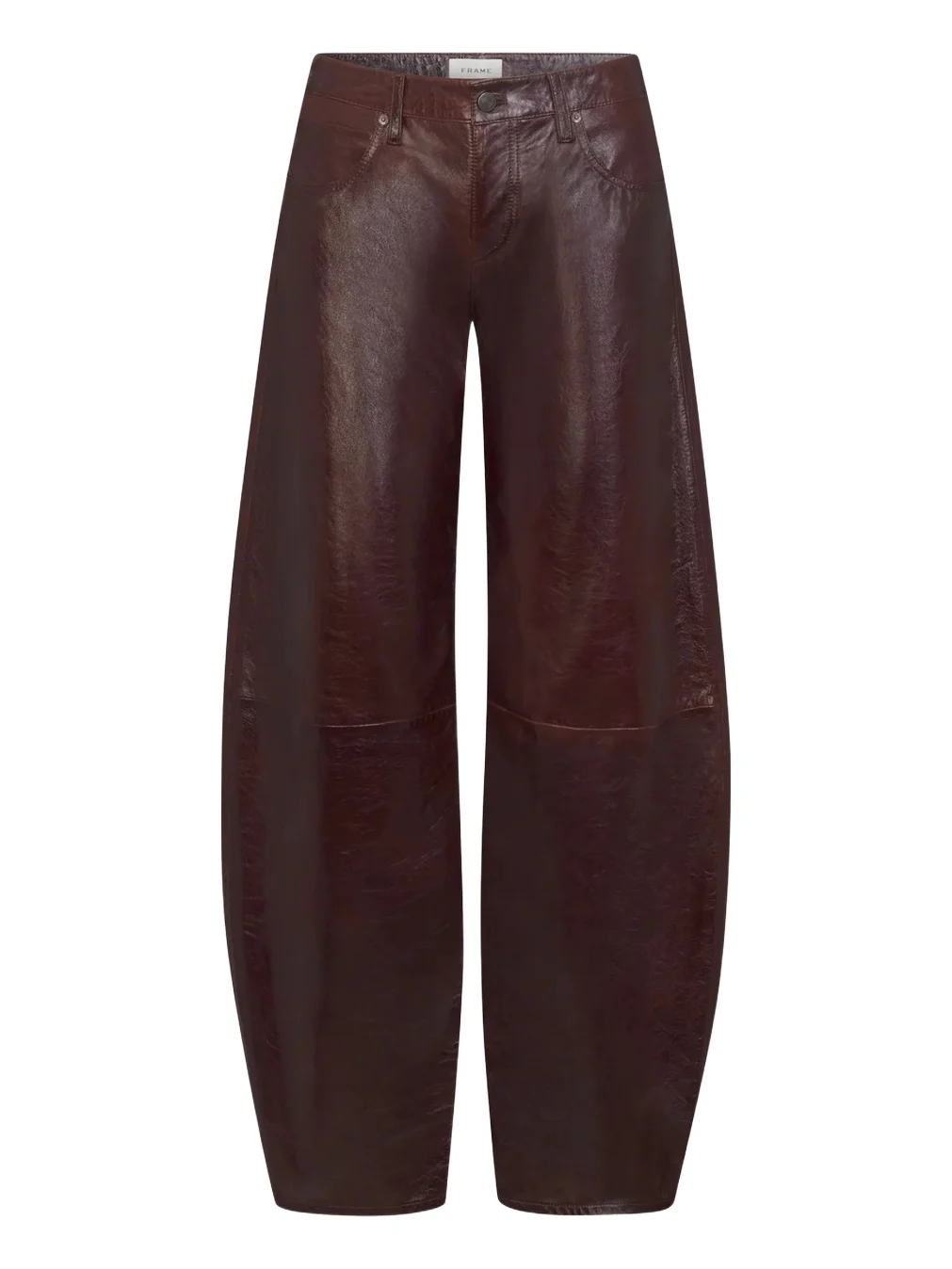 Frame Women's The Leather Low-Rise Barrel-Leg Jeans