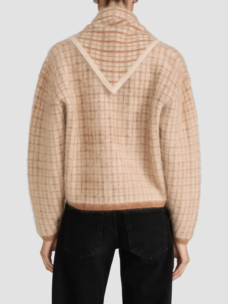 Frame Women's The Brushed Scholar Plaid Wool-Cashmere Cardigan | Thumbnail 3 Frame Women's The Brushed Scholar Plaid Wool-Cashmere Cardigan | Thumbnail 3