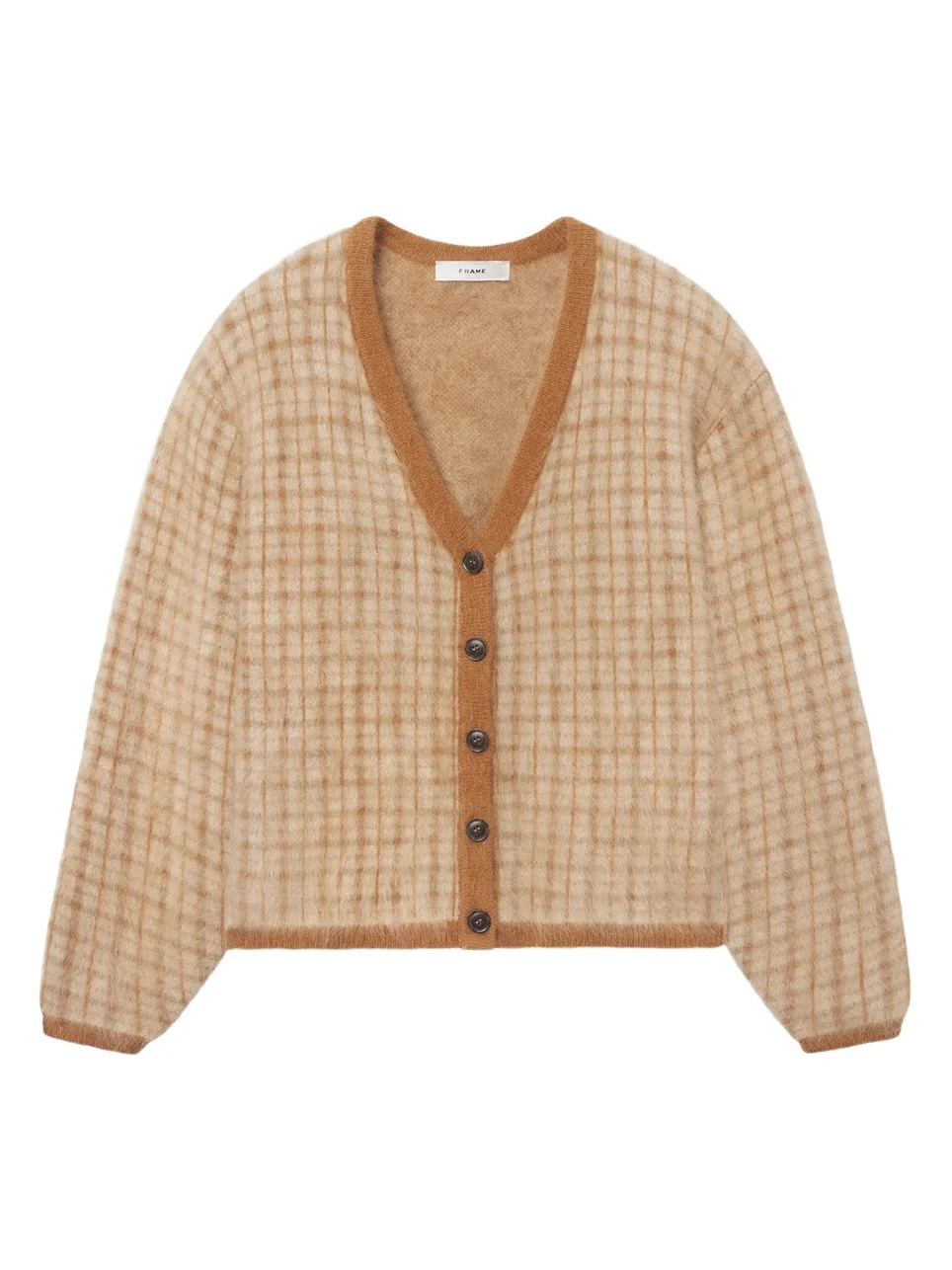 Frame Women's The Brushed Scholar Plaid Wool-Cashmere Cardigan