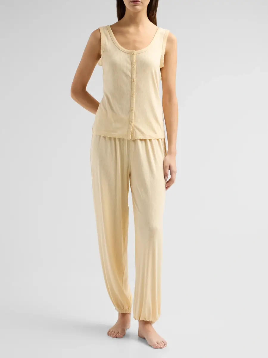 Barefoot Dreams Women's Pointelle Jersey Pajamas | Thumbnail 2 Barefoot Dreams Women's Pointelle Jersey Pajamas | Thumbnail 2