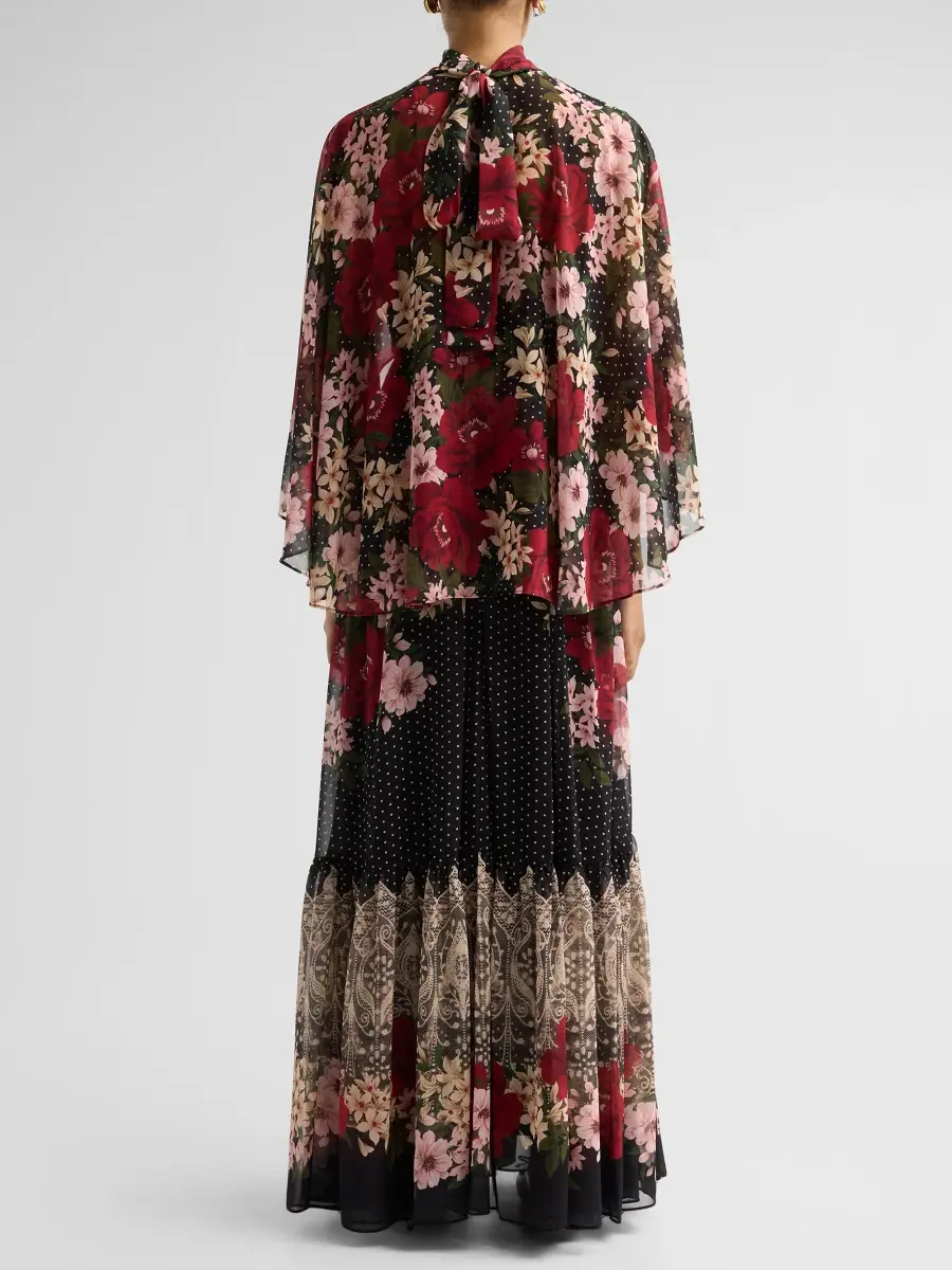 Ungaro Women's Sybil Floral Polka Dot Draped Maxi Dress | Thumbnail 3 Ungaro Women's Sybil Floral Polka Dot Draped Maxi Dress | Thumbnail 3