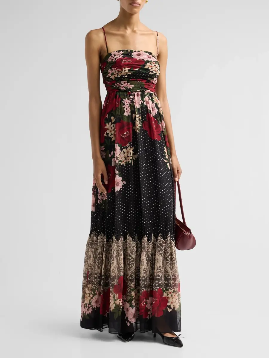 Ungaro Women's Sybil Floral Polka Dot Draped Maxi Dress | Thumbnail 4 Ungaro Women's Sybil Floral Polka Dot Draped Maxi Dress | Thumbnail 4