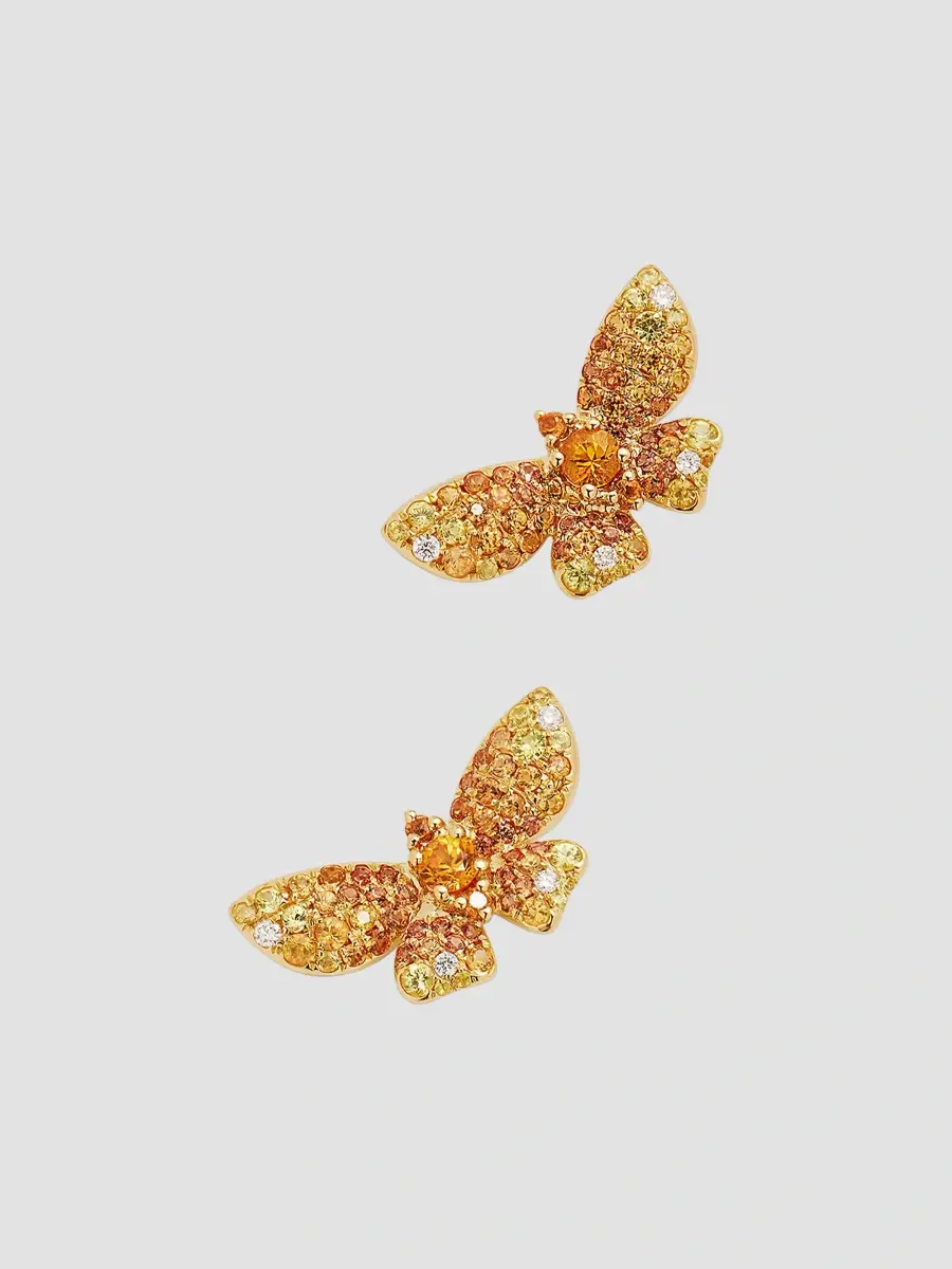 STEFERE Women's Butterfly 18K Yellow Gold, Yellow Sapphire & 0.07 TCW Diamond Stud Earrings | Thumbnail 3 STEFERE Women's Butterfly 18K Yellow Gold, Yellow Sapphire & 0.07 TCW Diamond Stud Earrings | Thumbnail 3