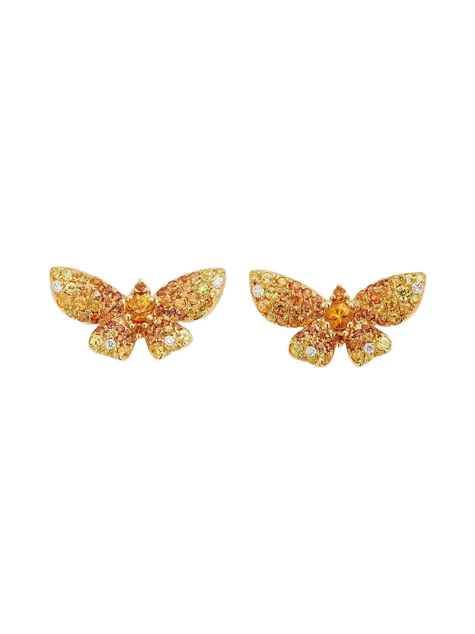 Women's Butterfly 18K Yellow Gold, Yellow Sapphire & 0.07 TCW Diamond Stud Earrings