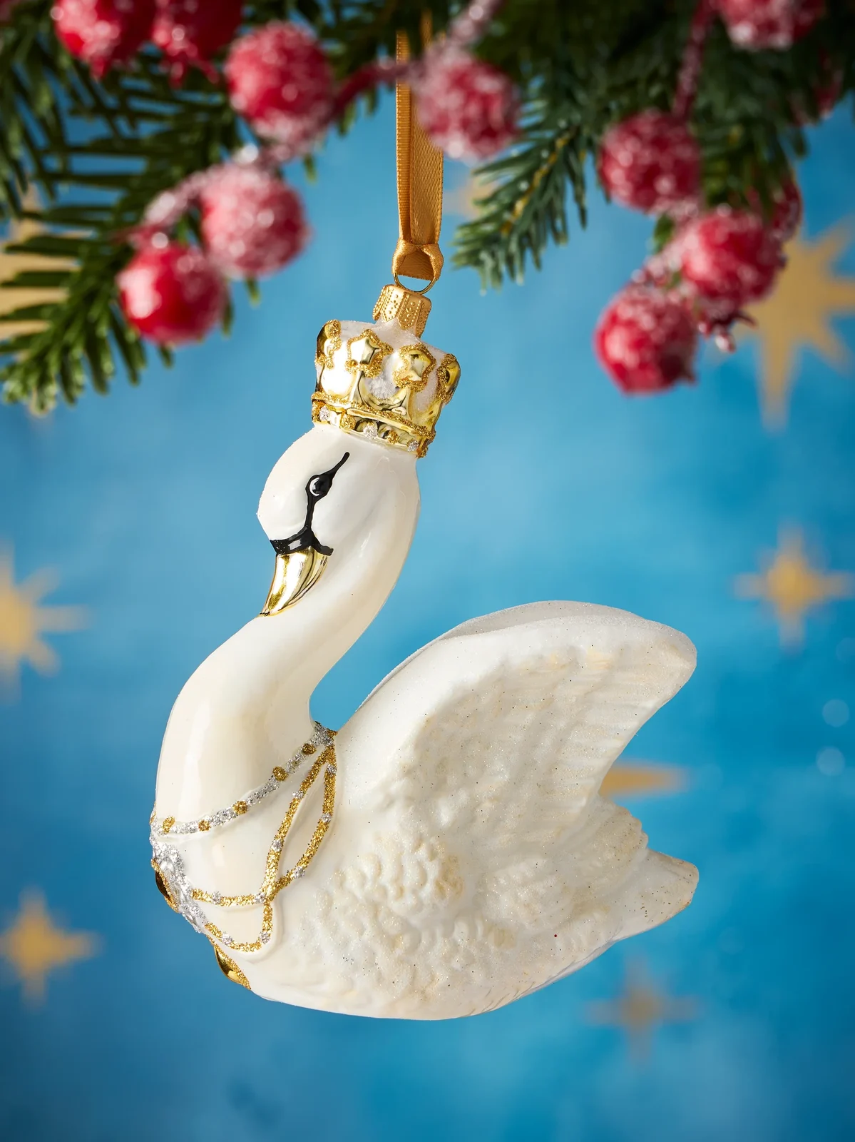 Exclusively Ours Her Majesty Queen Swan Glass Ornament
