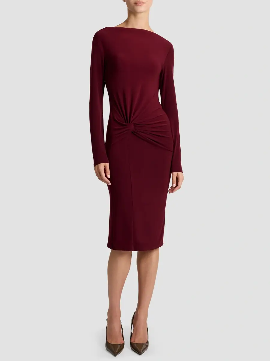 Santorelli Women's Keegan Knotted Jersey Boatneck Midi Dress | Thumbnail 2