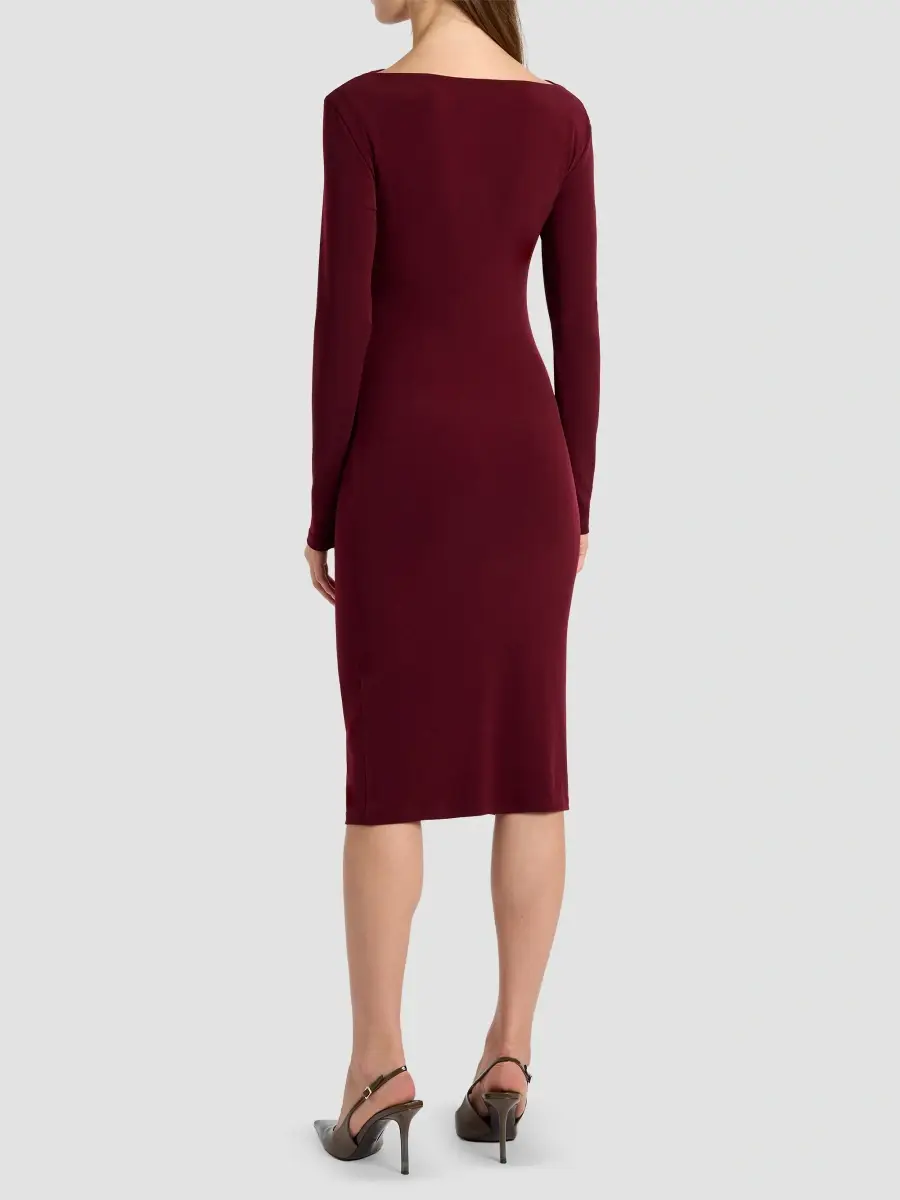 Santorelli Women's Keegan Knotted Jersey Boatneck Midi Dress | Thumbnail 3