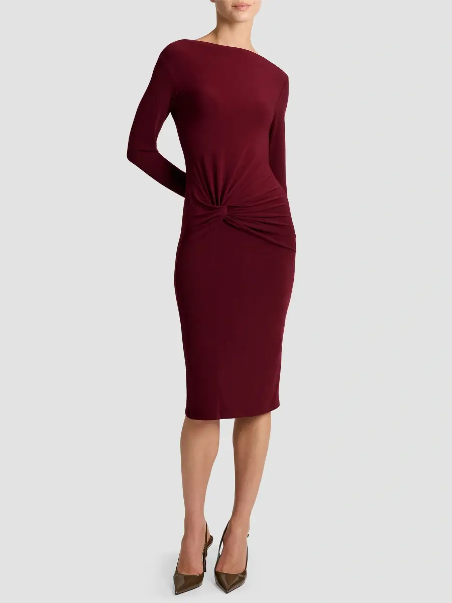 Santorelli Women's Keegan Knotted Jersey Boatneck Midi Dress | Thumbnail 4