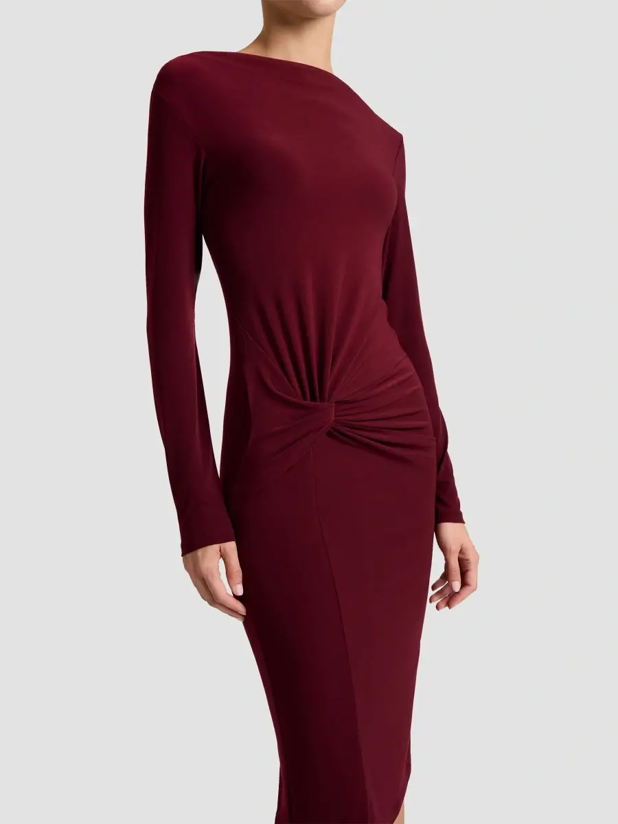 Santorelli Women's Keegan Knotted Jersey Boatneck Midi Dress | Thumbnail 5