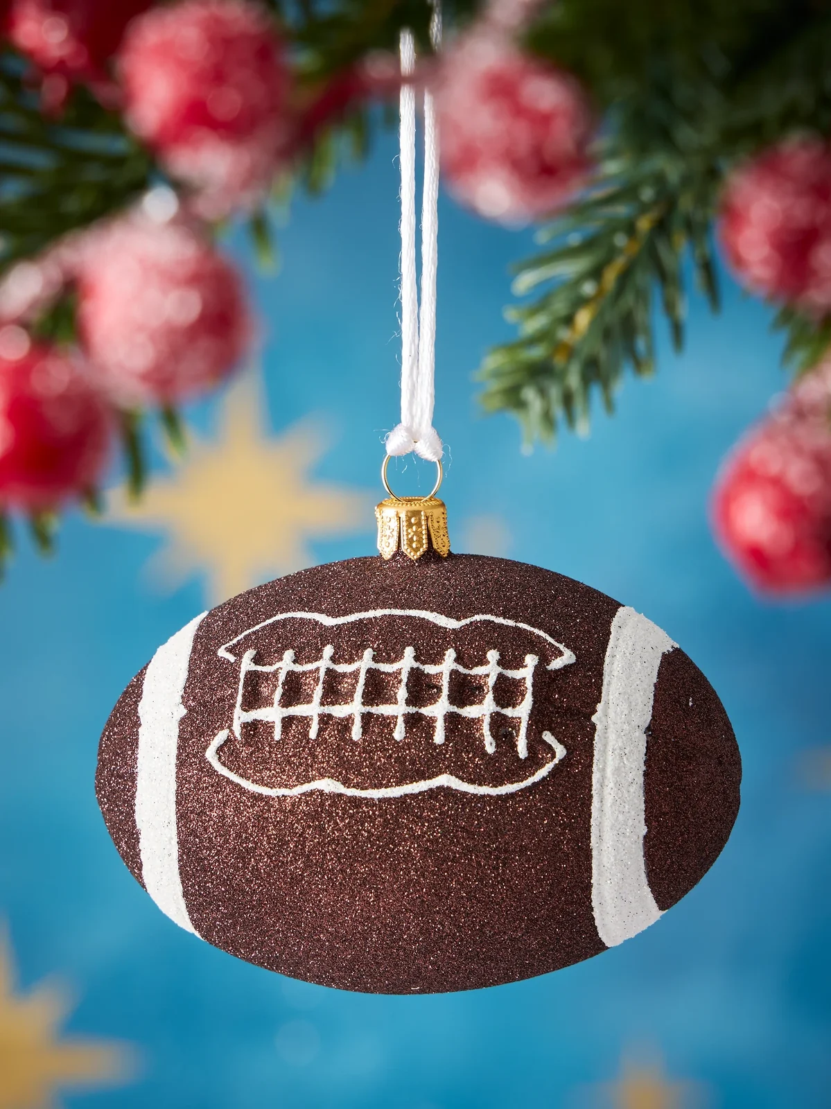 Exclusively Ours Football Glass Ornament