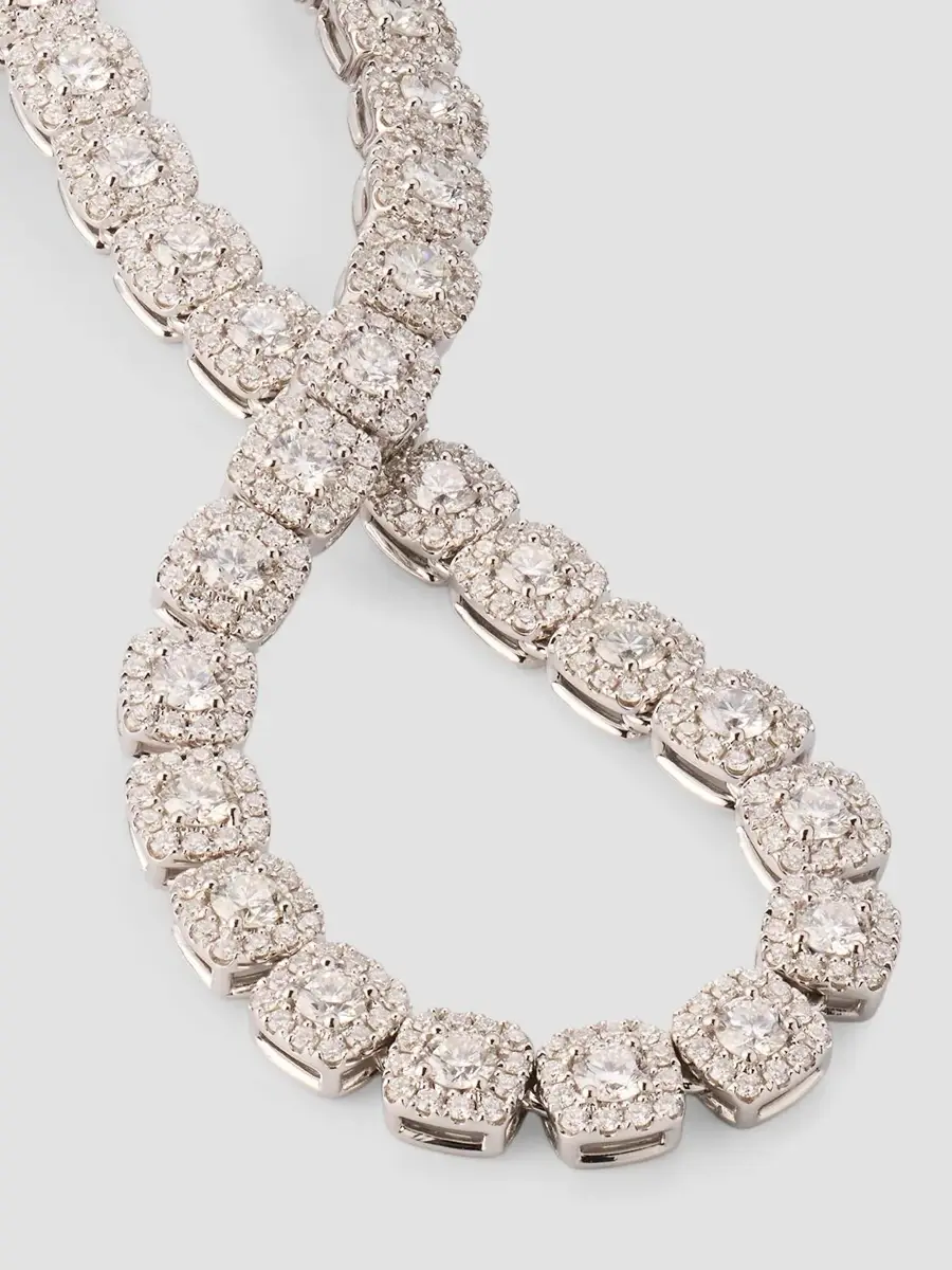 Diamonds at Saks Fifth Avenue Women's 18K White Gold & 12.15 TCW Diamond Halo Tennis Necklace | Thumbnail 3 Diamonds at Saks Fifth Avenue Women's 18K White Gold & 12.15 TCW Diamond Halo Tennis Necklace | Thumbnail 3