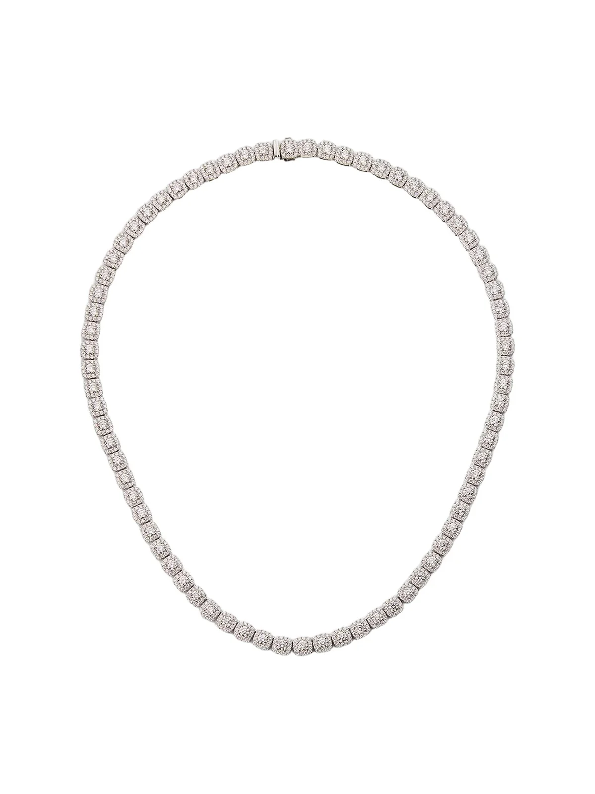 Women's 18K White Gold & 12.15 TCW Diamond Halo Tennis Necklace Women's 18K White Gold & 12.15 TCW Diamond Halo Tennis Necklace