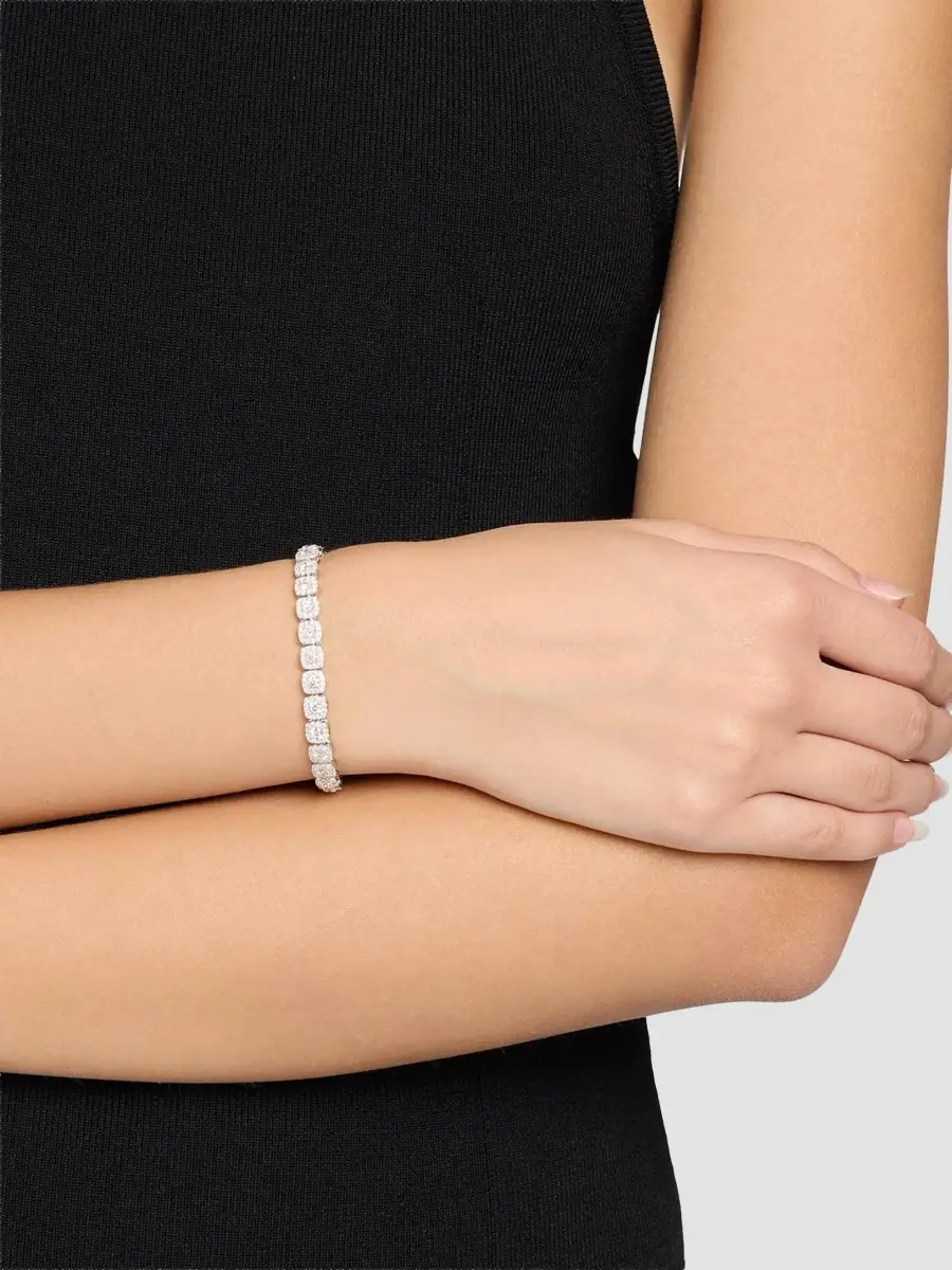 Diamonds at Saks Fifth Avenue Women's 18K White Gold & 4.85 TCW Diamond Halo Tennis Bracelet | Thumbnail 2 Diamonds at Saks Fifth Avenue Women's 18K White Gold & 4.85 TCW Diamond Halo Tennis Bracelet | Thumbnail 2