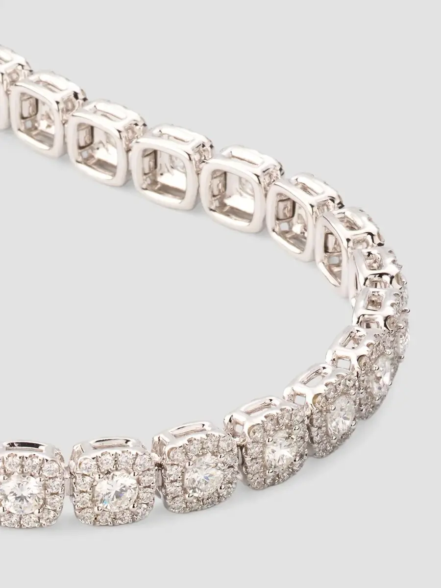 Diamonds at Saks Fifth Avenue Women's 18K White Gold & 4.85 TCW Diamond Halo Tennis Bracelet | Thumbnail 3 Diamonds at Saks Fifth Avenue Women's 18K White Gold & 4.85 TCW Diamond Halo Tennis Bracelet | Thumbnail 3