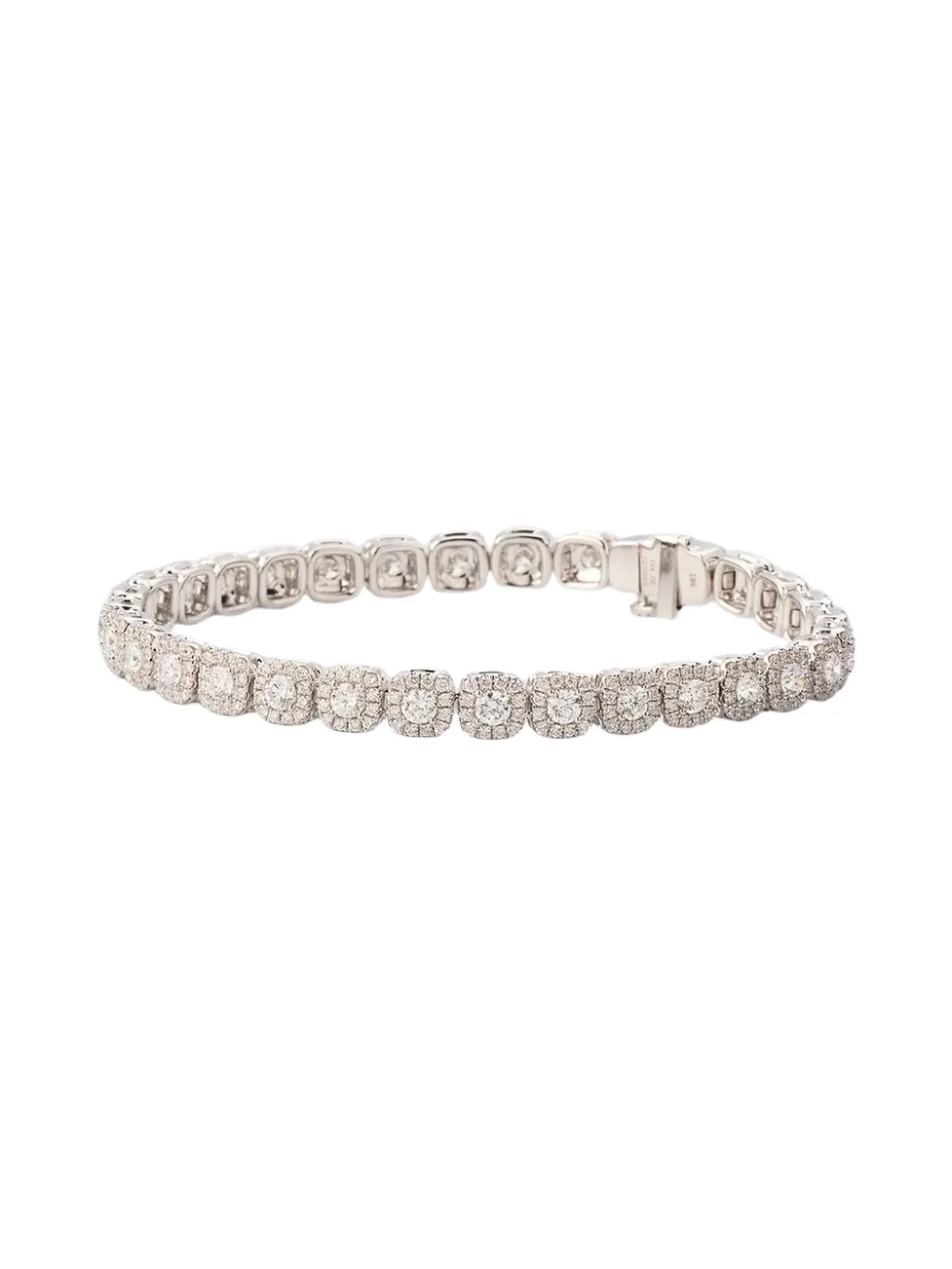 Women's 18K White Gold & 4.85 TCW Diamond Halo Tennis Bracelet Women's 18K White Gold & 4.85 TCW Diamond Halo Tennis Bracelet