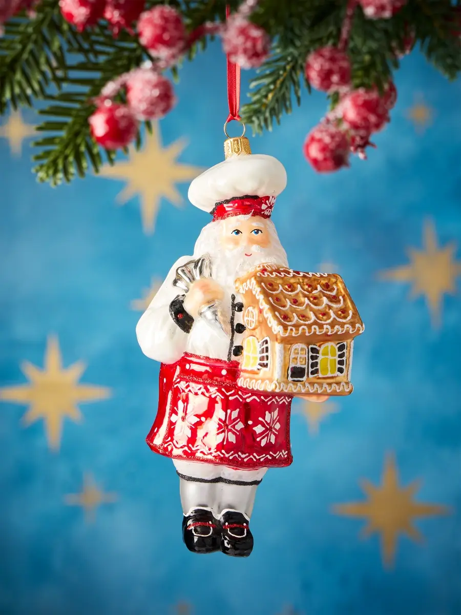 Glassware Art Studio Pastry Santa Glass Ornament