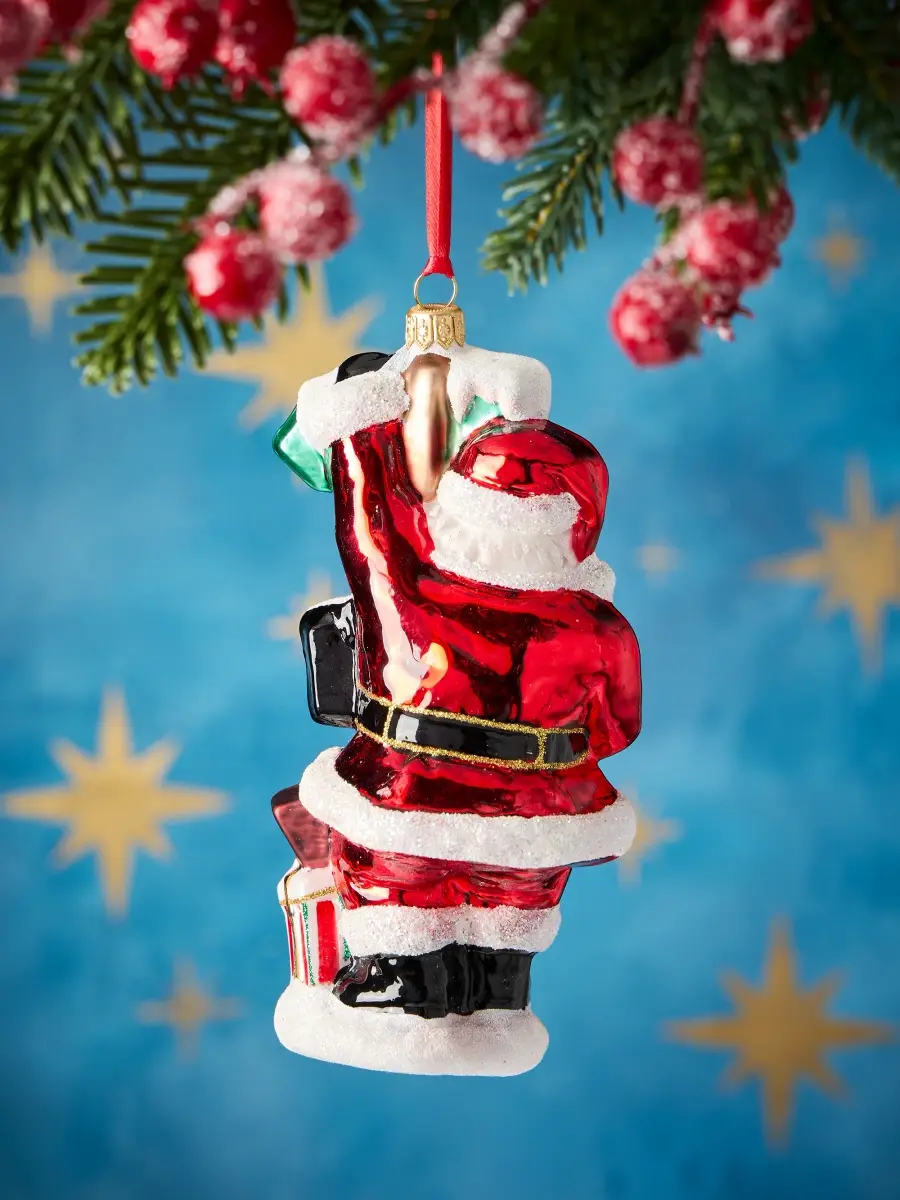 Glassware Art Studio Road Sign Santa Glass Ornament | Thumbnail 2 Glassware Art Studio Road Sign Santa Glass Ornament | Thumbnail 2
